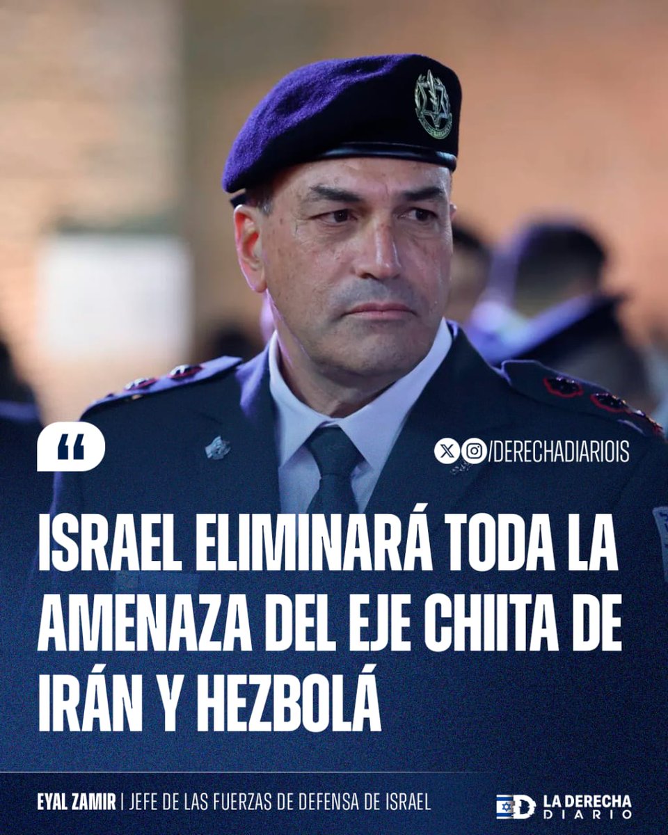🇮🇱🇮🇷🇱🇧 | Jefe de las FDI, Eyal Zamir: "Israel eliminará toda la amenaza del eje chiita de Irán y Hezbolá... El conflicto pasó de buscar un cambio de régimen en Irán a neutralizar también a Hezbolá, que lleva décadas amenazando a Israel".
