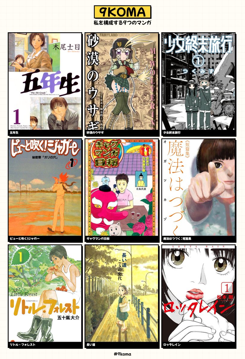 神の漫画たち
表示されなかったのでここに含まれてないんだけど、掘骨砕三先生の『濁淦』も大好き

私を構成する9つのマンガ #9koma https://t.co/0U5byrGwvB 