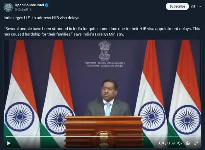 inevitableSouth's tweet photo. 🇮🇳 India urges U.S. to address H-1B visa delays because INDIAN nationals are “stranded” in… wait for it… their own country INDIA. https://t.co/caVqkwaNjW