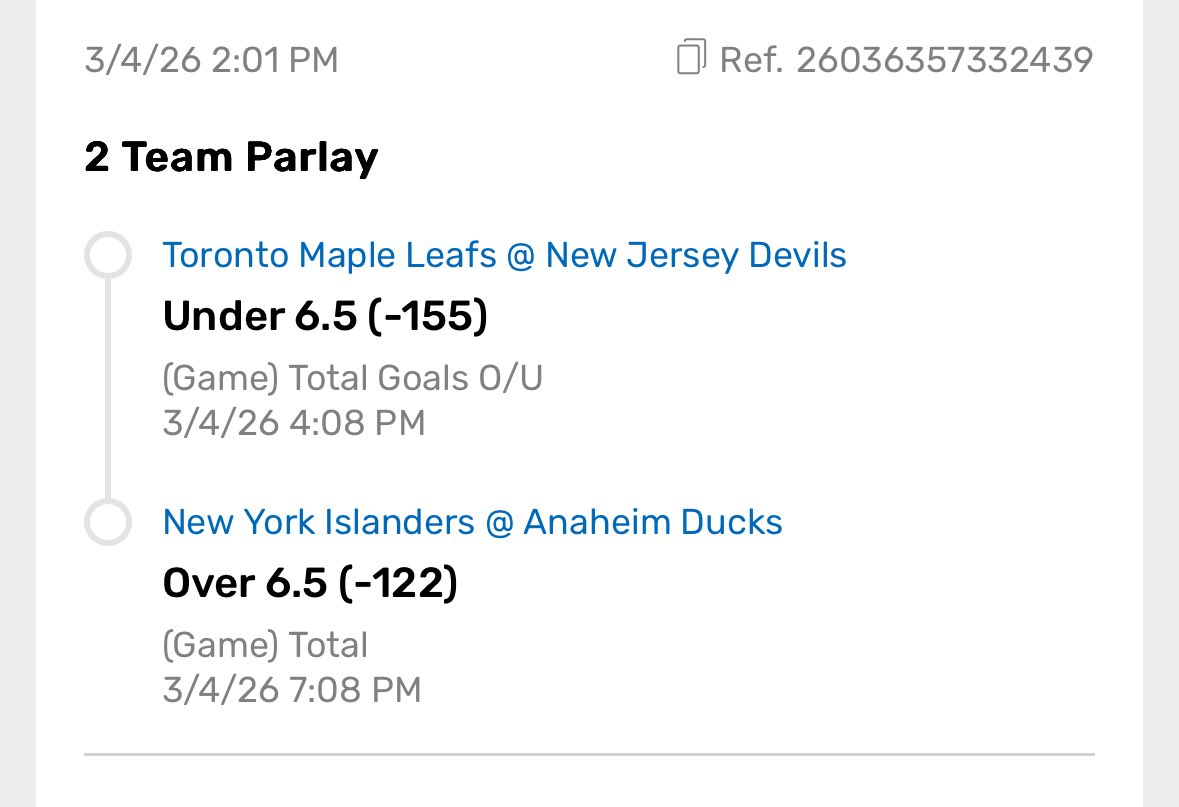 MakeBooksPay's tweet photo. NHL PICKS

16-0 since the break and 56-7 for the year!! it’s the most insane run in the history of professional sports betting!!! here’s the next two…BOL BOYS!! #GamblingX #GamblingTwitter #SportyBet #BettingX https://t.co/yXWuGzuqJ2