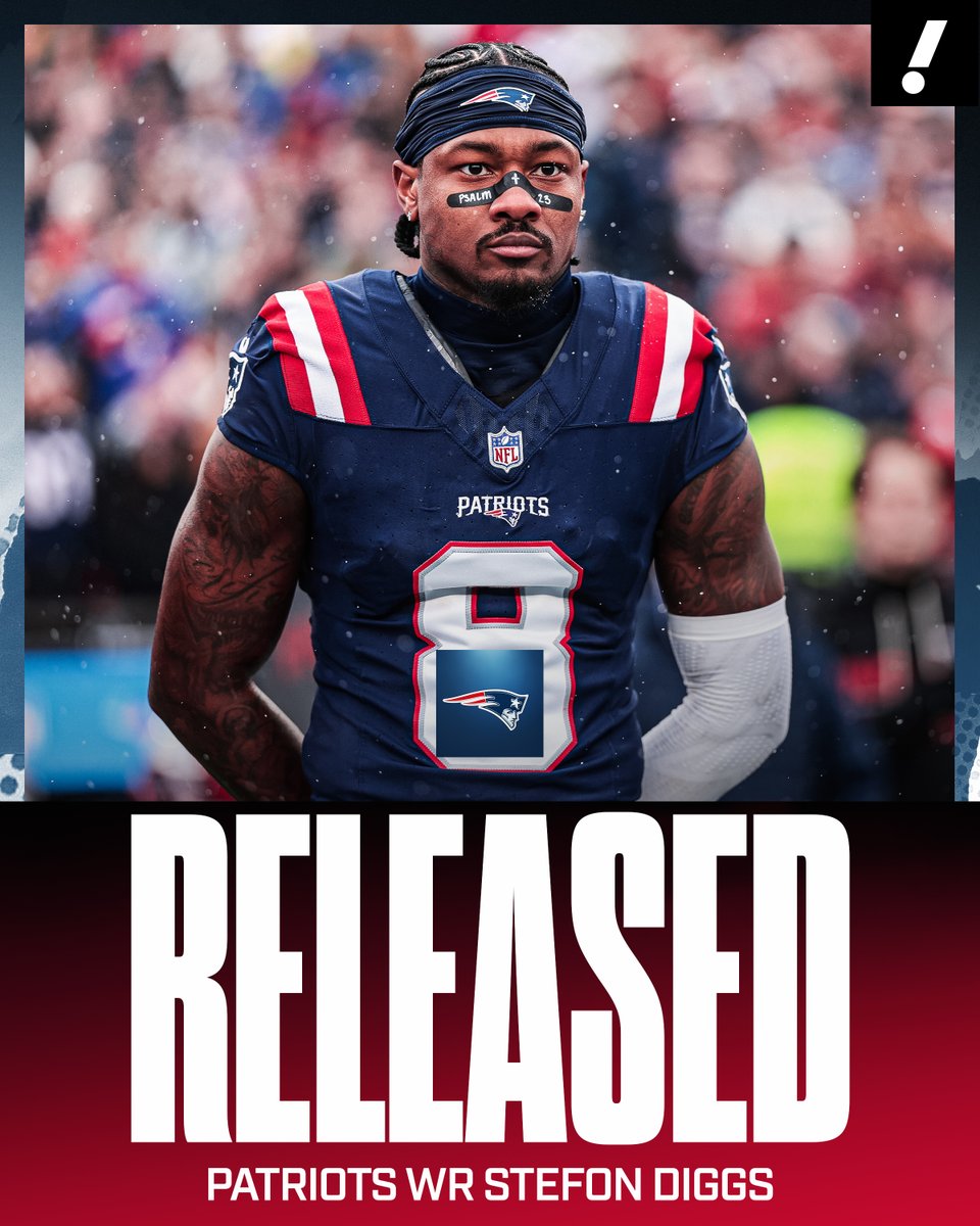 YahooSports's tweet photo. BREAKING: The Patriots informed Pro Bowl WR Stefon Diggs they will release him after the new league year begins next week, per @TomPelissero. https://t.co/pnj5LgurbS