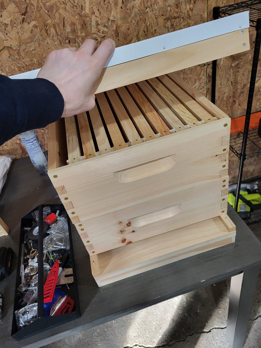 BustlinBees's tweet photo. The first #swarm #trap is almost complete! https://t.co/E0CktNwbMp