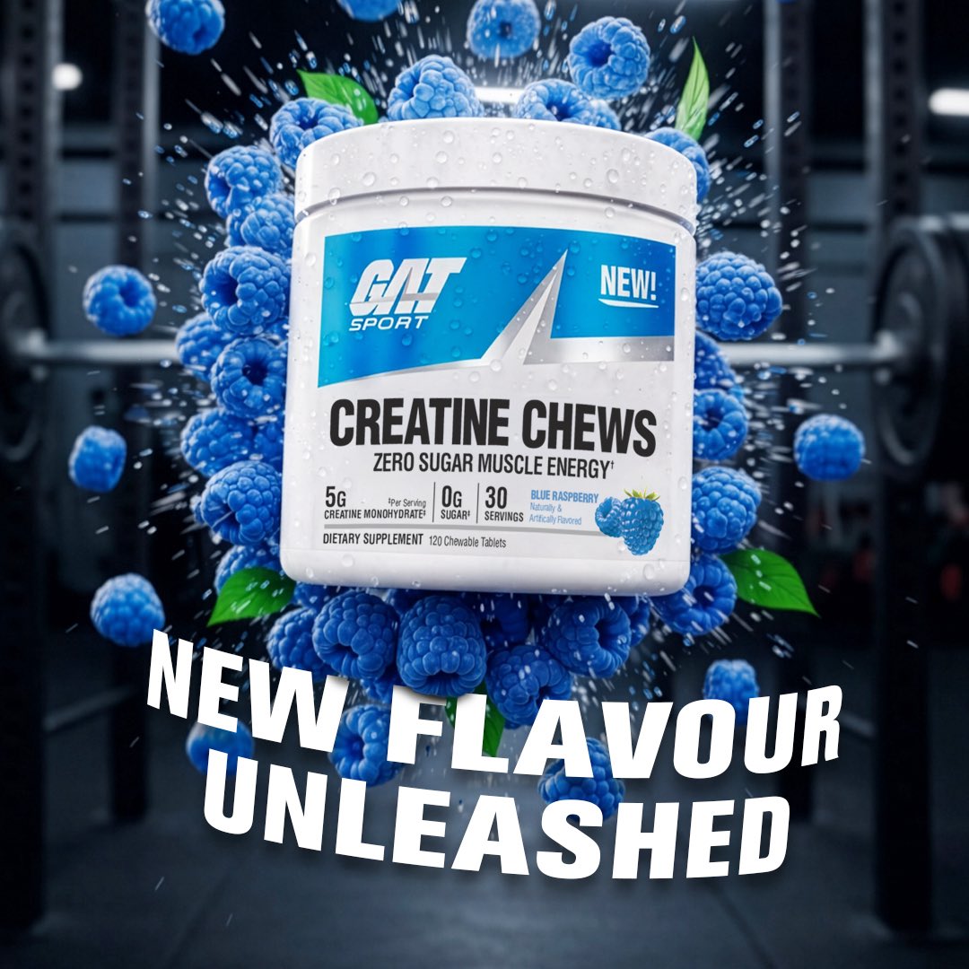 GATSPORTUSA's tweet image. New flavor. Same 5g strength 💪🍬 

🛒 SHOP NEW BLUE RASPBERRY 🫐⚡️ Creatine Chews NOW here: bit.ly/3MBOADr  Use code BLUE35 for 35% off! 

#Creatine #CreatineChews #Supplements