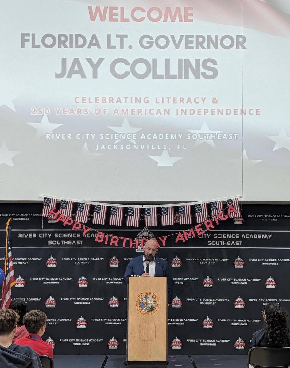 Today, I visited @RCSA_Go_Rockets in Jacksonville. I met with teachers ...