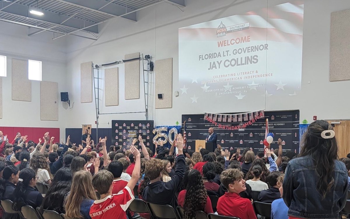 Today, I visited @RCSA_Go_Rockets in Jacksonville. I met with teachers ...