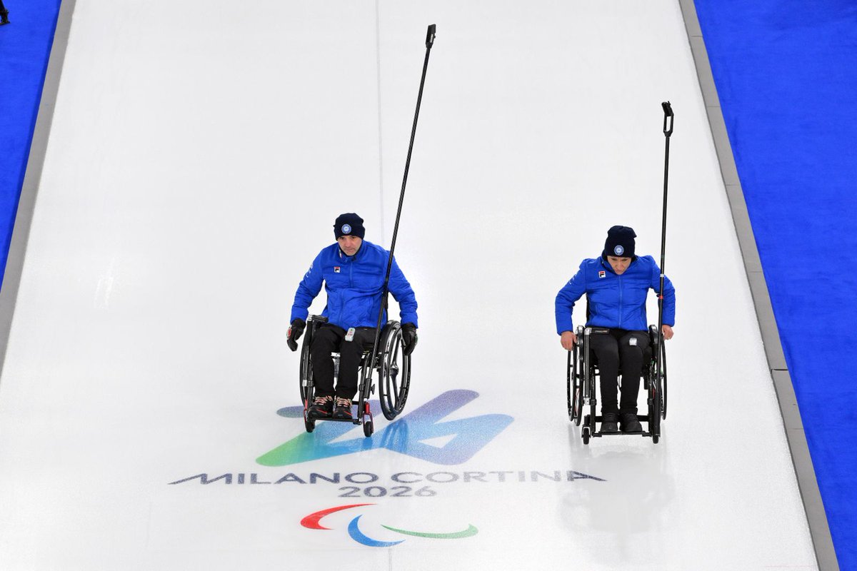 CIPnotizie's tweet photo. 🥌 Buona la prima! 

Orietta Bertò e Paolo Ioriatti centrano un ottimo 7 a 5 contro la Corea nella prima partita di Curling in carrozzina allo Stadio di ghiaccio di Cortina.

🇮🇹 Avanti così! https://t.co/Zqe050NANk