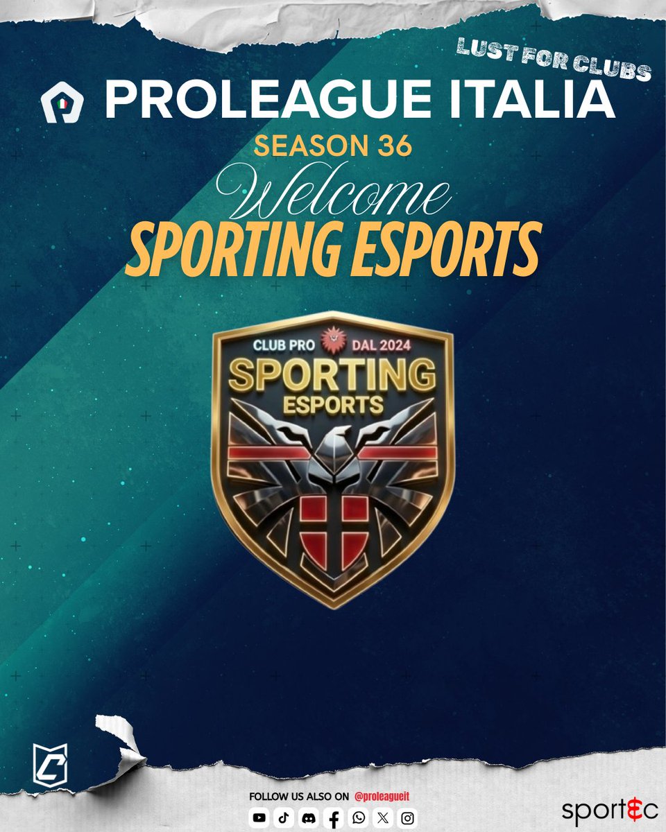 proleagueit's tweet photo. La Season 36 è realtà. Nuovi club. Nuove ambizioni. Nuove rivalità. 🔥
Benvenuti ai team che hanno scelto di competere nella competizione di riferimento per FC26 Clubs.

Abbiamo in serbo delle vere rivoluzioni nel panorama italiano Club, e un team come loro ci permette di poter programmare in grande!

Welcome @SportingEsports 

La domanda è una sola: il tuo club è pronto a stare a questo livello?

Iscrizioni aperte >> https://t.co/qnrwfrQ4Ox

#ProLeagueItalia #FC26Clubs #EsportsItalia #Clubs

@proleaguecom
@easportsfcit
@pctransfermarkt
@NewsProclub
@HouseOfProClub