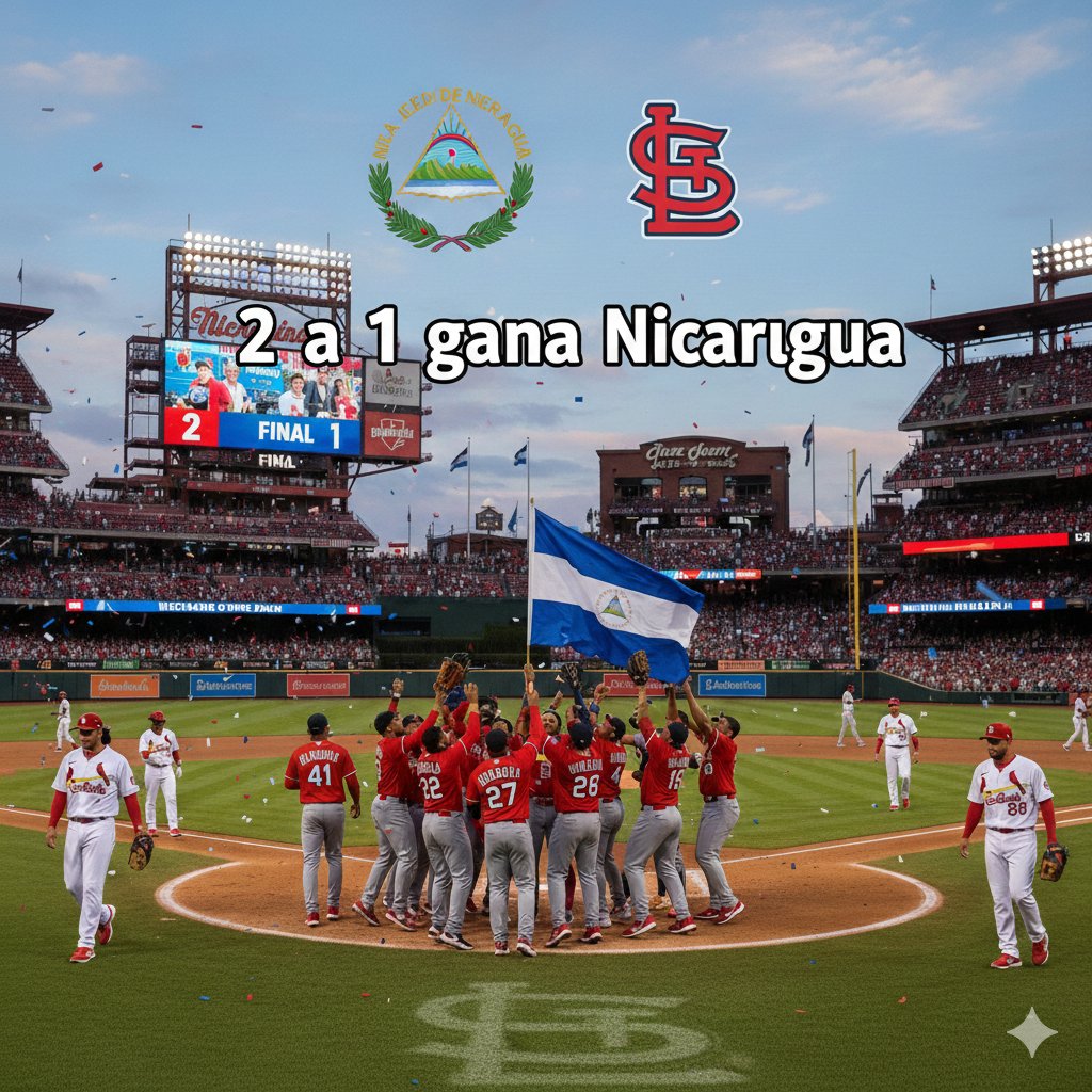 SoldeLiberNica's tweet photo. ¡HISTÓRICO! 🇳🇮⚾
Nicaragua demuestra de qué está hecha. Con garra, pitcheo y el corazón en el terreno, nos llevamos una victoria monumental de 2 a 1.
#Nicaragua #Béisbol #OrgulloNica #Victoria https://t.co/3vOcznQLi2