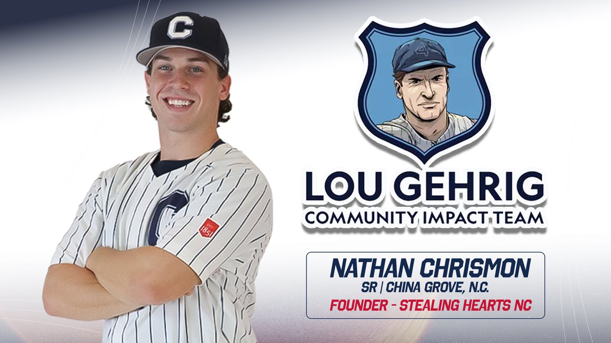Congratulations, Nathan Chrismon!

He's been named to the Lou Gehrig Community Impact Team, honoring collegiate baseball student-athletes across the country for their community impact!

Release | bit.ly/3NiV6Qn

#CatawbaCulture