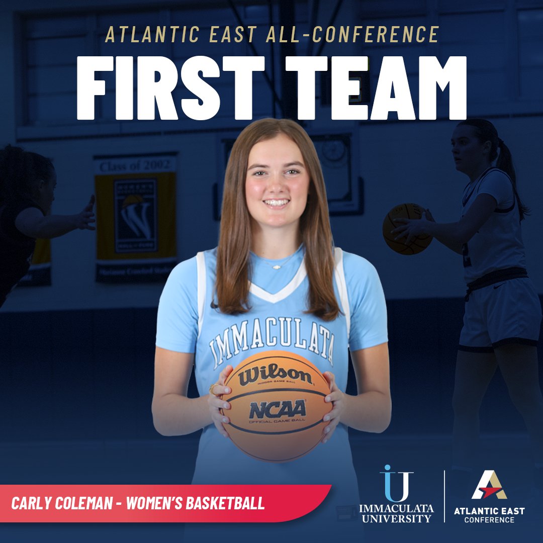 IUMightyMacs's tweet photo. 🏀 ALL-ATLANTIC EAST HONORS 🏀

The Immaculata University Women’s Basketball Team placed THREE players on the All-Atlantic East Teams! 💙💛

⭐ Carly Coleman – All-Atlantic East First Team
🔥 Olivia Ettorre – All-Atlantic East Second Team
🌟 Abby Grillo – All-Atlantic East Second Team

A tremendous accomplishment and a testament to the hard work and dedication of these student-athletes all season long!

#RollMacs #DefendTheDome