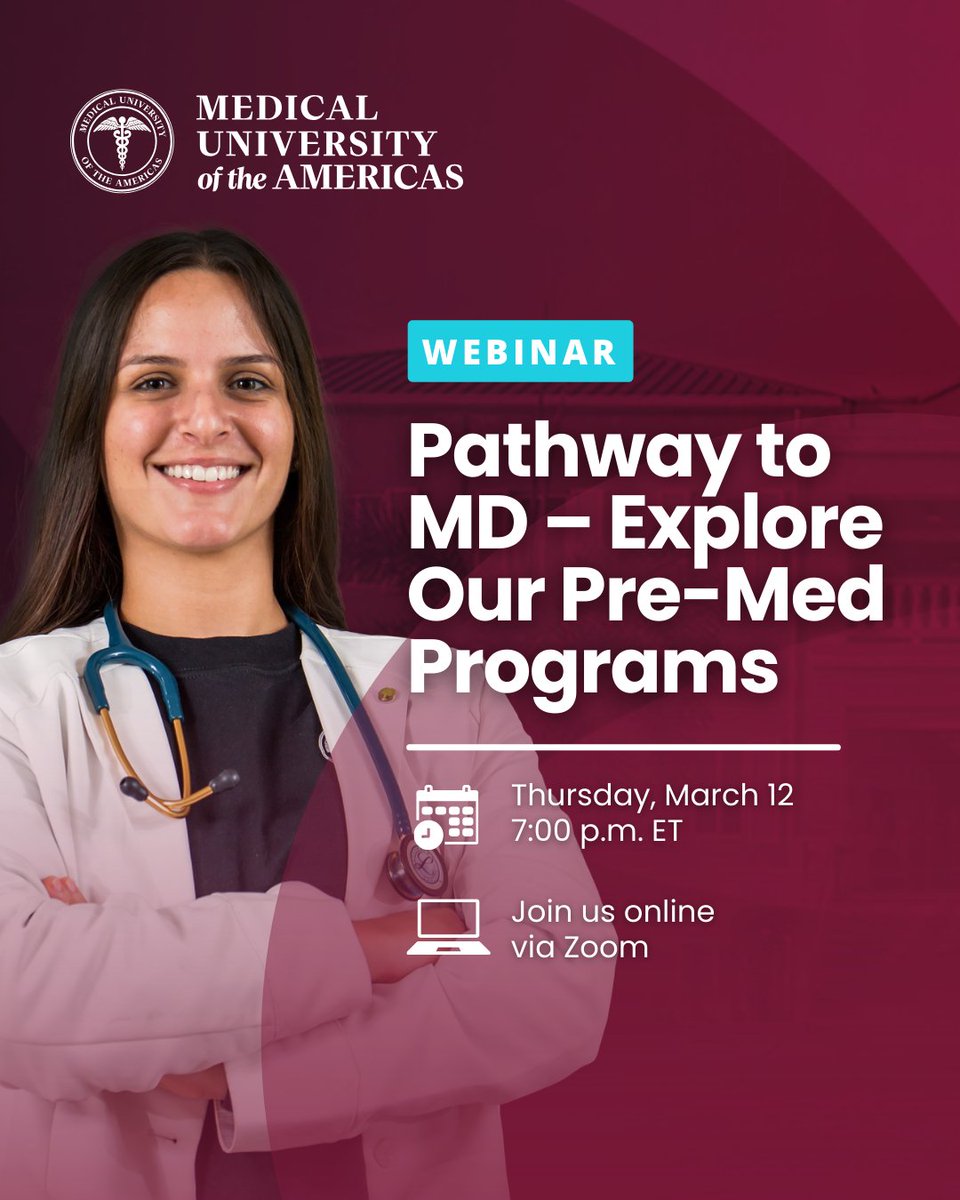 MUA_Medicine's tweet image. Your #MDjourney starts before #medschool... 🎓

Discover #MUA pre-med pathways and learn how they can put you on the road to earning your MD degree!

Register here: bit.ly/4uaVKA1