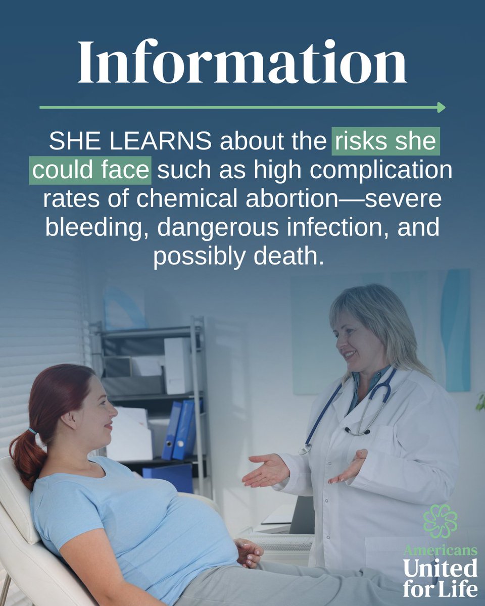 AUL's tweet photo. π§΅2β£The SHE WINS Act empowers women to protect themselves through authentic informed consent and gives her the tools to hold a physician accountable for harm resulting from lack of informed consent, coercion, or negligence. #SheWins #prolife #legislation #law #bill #statelegislature #informedconsent #empowerwomen #protectwomen #womensrights