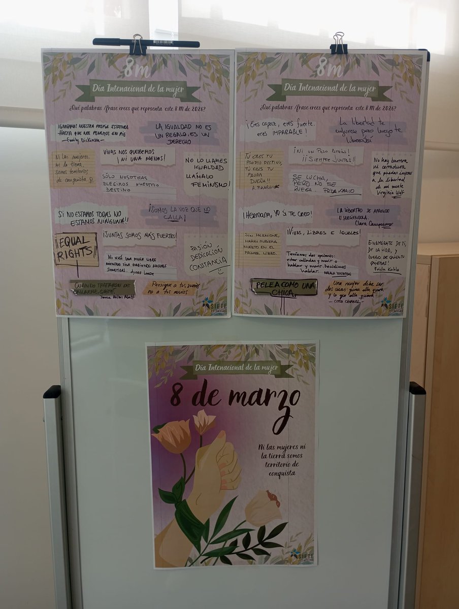 ¿Qué palabras representan este #8M para ti?

Un mural colaborativo en la sede de Siete Estrellas - SocialMente para reflexionar, repensar y comunicar los objetivos reales de la lucha feminista. 💜

#DíaDeLaMujer #Participación #Igualdad