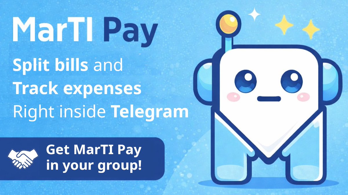 Splitting expenses with friends, family, or roommates has never been this simple.
No sign-ups, no extra apps, no learning curve. Just add it to your Telegram group and you're ready to go.
t.me/Mar71PayBot