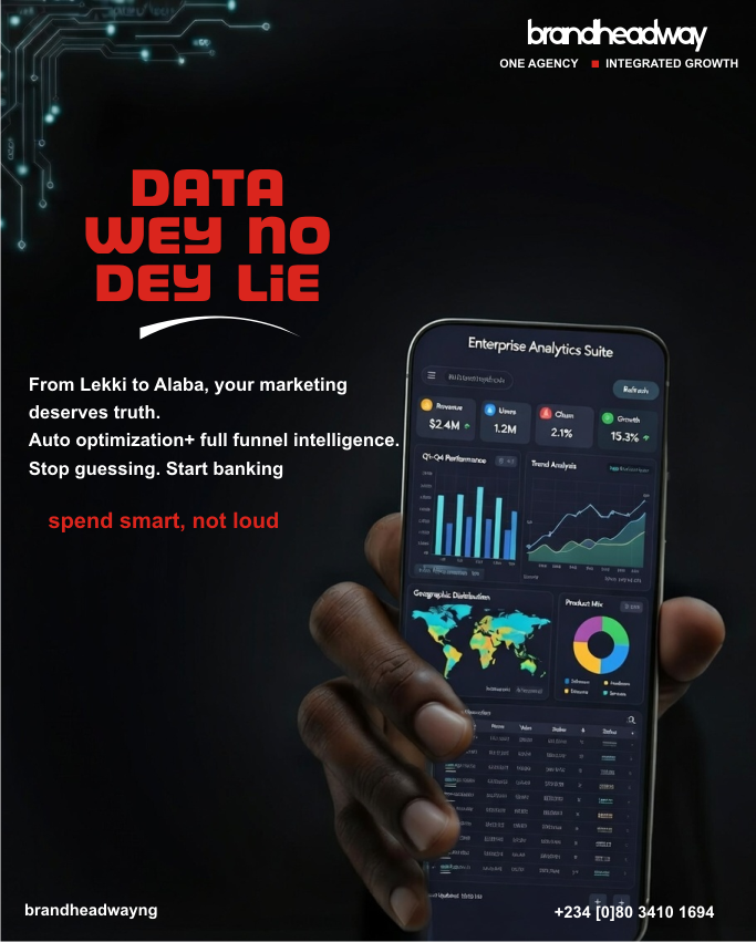 brandheadway's tweet photo. In Nig’s competitive market, blind budgeting is no longer acceptable.

BCL’s Data &amp; Intelligence Layer equips you with all you need.

Because informed decisions win markets.
Let’s put your data to work.
Schedule a private demo → DM +234 [0]80 3410 1694 https://t.co/GXgpsE21pb