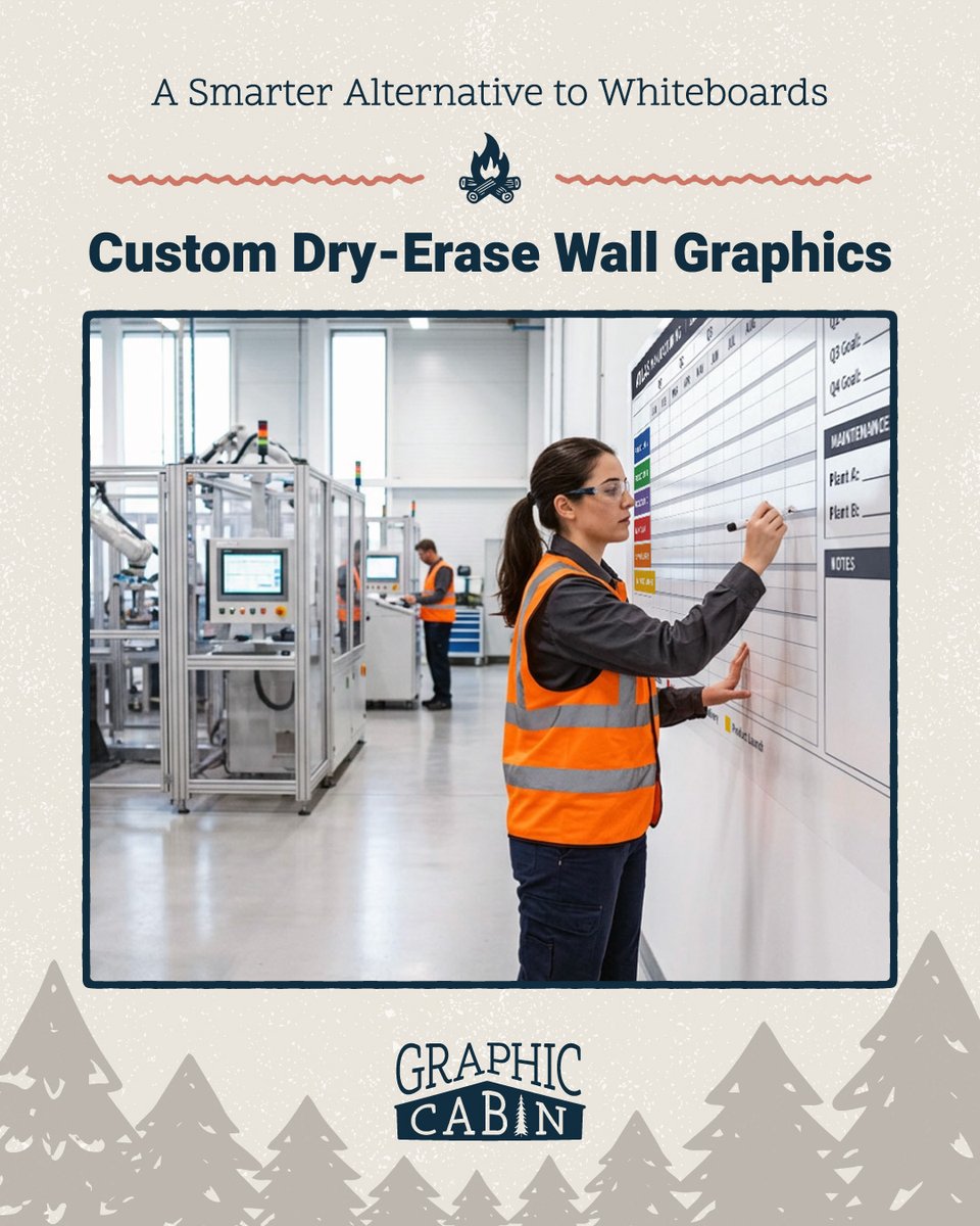 GraphicCabin's tweet photo. Turn any wall into a custom planning board.

Dry-erase wall decals are perfect for project timelines, production schedules, brainstorming sessions, and team collaboration. 

Explore the product:
https://t.co/igkdJsmoBV 

#FacilityManagement #IndustrialDecals #GraphicCabin https://t.co/EDkyKjHg3n