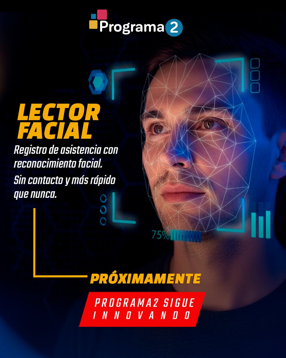 soft_programa2's tweet photo. 🚨 LO NUEVO EN CONTROL DE ASISTENCIA YA ESTÁ EN CAMINO

👤 Lector Facial Programa2

✔️ Sin contacto
✔️ Más rápido
✔️ Más seguro

⚡ Olvídate de tarjetas, huellas o filas.
Tu negocio entra a una nueva era de control inteligente. https://t.co/FpDwfneyx8