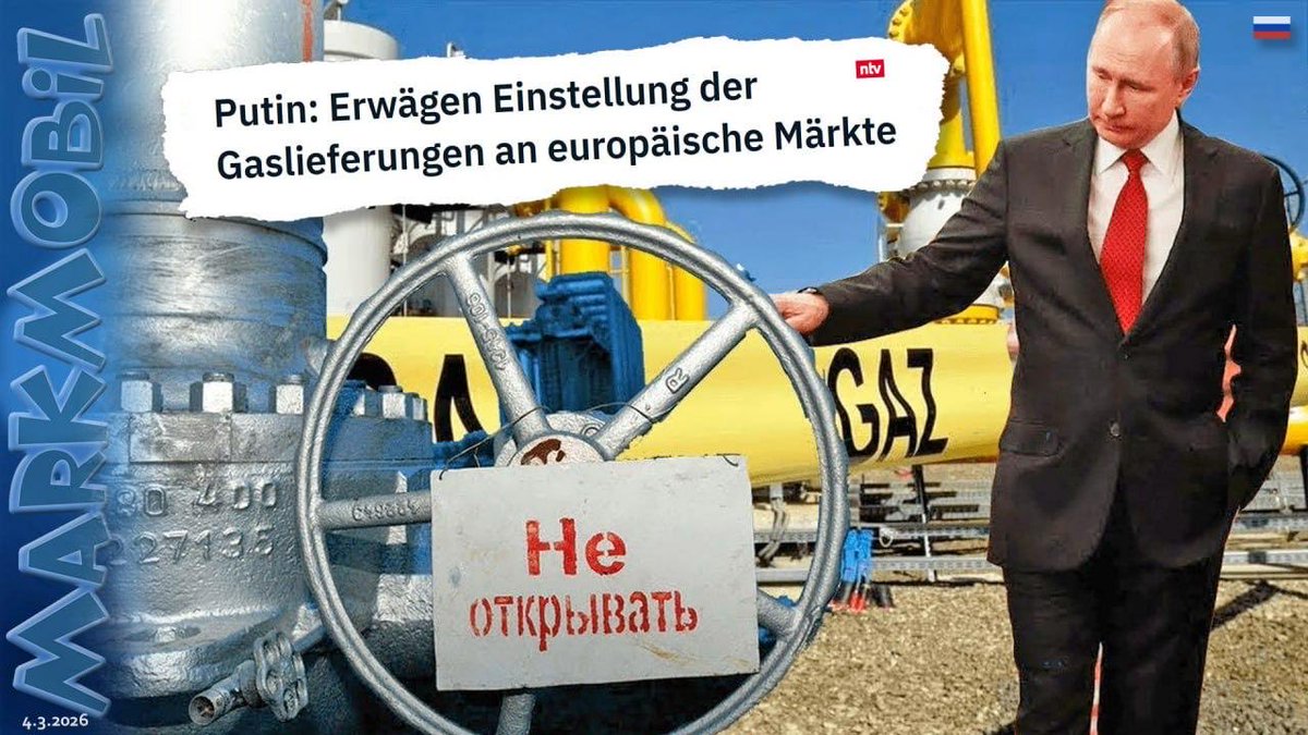 E I L M E L D U N G  Putin will komplett (!) aus dem europäischen Energiemarkt aussteigen. Das hat er heute in Moskau gesagt.  Seine Regierung wird nun mit der Prüfung dieser Pläne beauftragt. Schon in 4-8 Wochen könnte der Ausstieg vollzogen sein. => Energiekrise in der EU droht