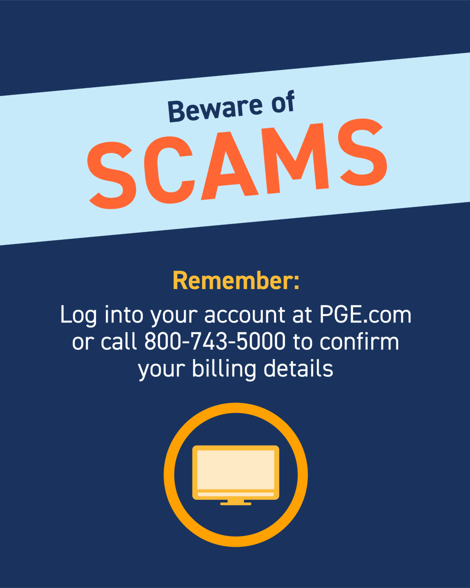 It’s #NationalConsumerProtectionWeek – if it seems suspicious, hang up, close the door and slam the scam. Read more: pge.com/en/newsroom/pr…
