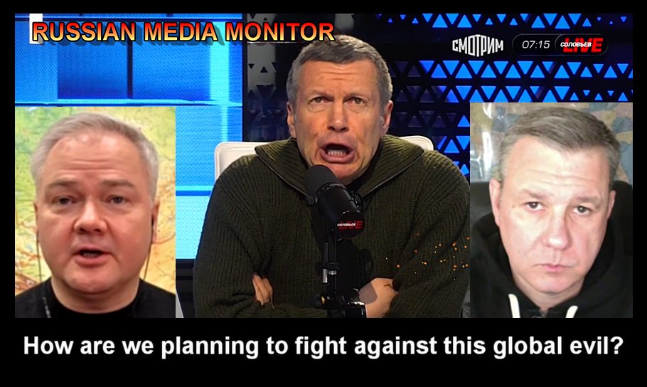 Meanwhile in Russia: state TV host Vladimir Solovyov was supremely upset about Iran and called for a military alliance with China and North Korea, and handing out nuclear weapons to anyone who confronts the "Satanic global evil" — the U.S. and its allies. 
youtube.com/watch?v=PyqjVH…