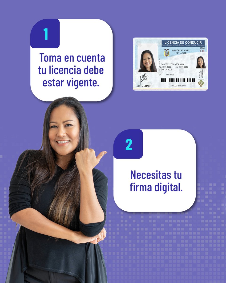 ANT_ECUADOR's tweet photo. 🪪  Si tu licencia está vigente y se te perdió o te la robaron, puedes conducir con la licencia digital.

📱 Descárgala ingresando a la aplicación https://t.co/bV7coMiZ3F desde tu celular.

✅Una forma rápida y segura de portar tu documento.

#ServiciosANT
#ElNuevoEcuador https://t.co/qulZ8eLcXF