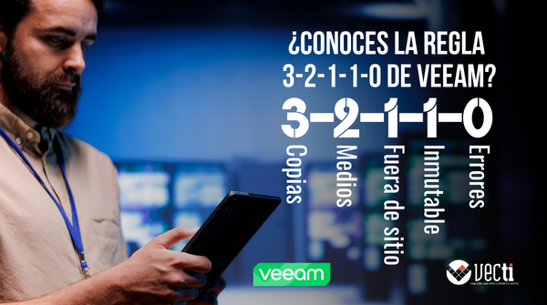 VectiOficial's tweet photo. ¿Conoces la regla 3-2-1-1-0 de @Veeam ? 📊
El Backup es una tarea de TI; la recuperación es una estrategia de supervivencia.

En #Vecti educamos para que tu infraestructura no solo guarde datos, sino que garantice la continuidad. 🦾

#Ransomware #BusinessContinuity #Veeam https://t.co/wpwKr1vcs4