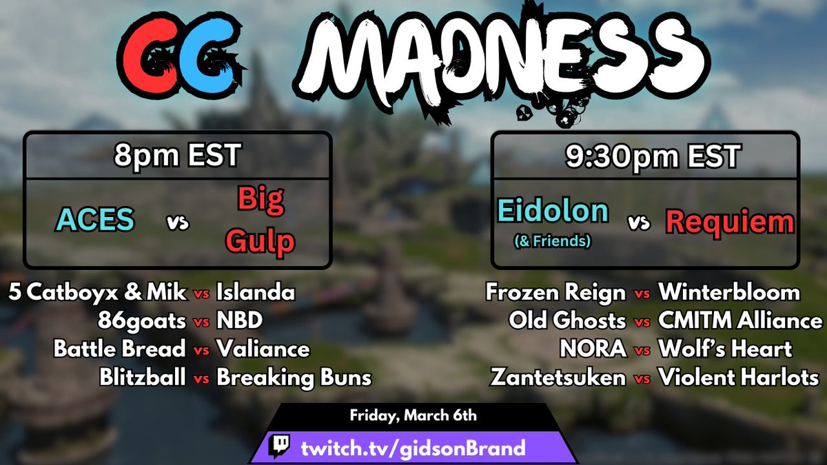 I'm absolutely thrilled to announce that our CC Madness league has 20 teams in it. Testament to how much this community WANTS to compete and succeed.

Thank you and good luck to everyone who signed up - first leg of the tournament starts this Friday at 8pm EST!

#ffxiv | #pvp