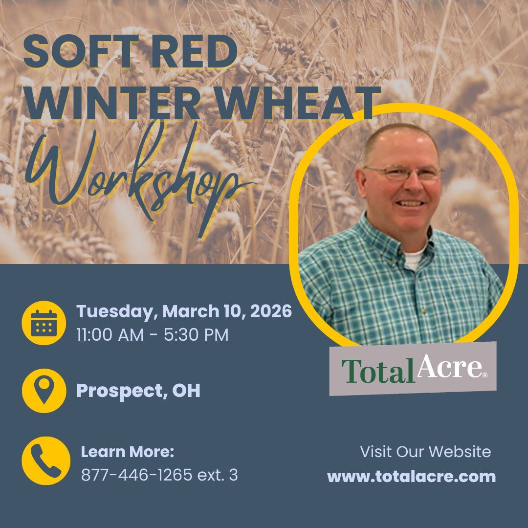 dowdycrop's tweet image. 🌾 Total Acre Wheat Meeting – Next Week in Ohio!

Join us for the Wheat Meeting in Prospect, Ohio on Tuesday, March 10, 2026.

Please RSVP so we can plan for lunch. The registration link was sent through YMS, so be sure to check your email for the details.

#UnlockYourPotential