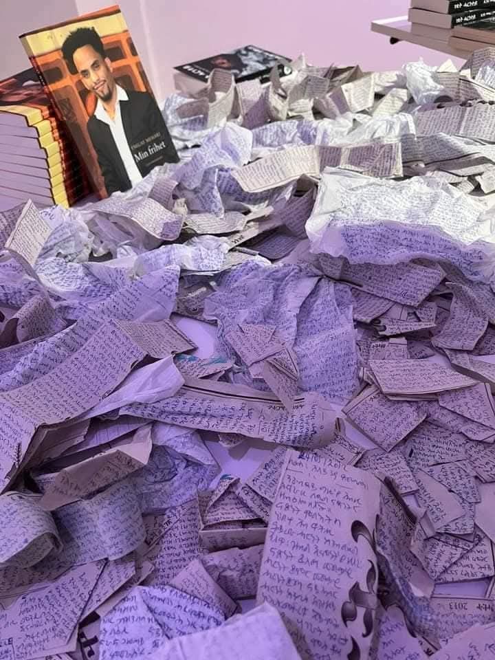 ህይወት ጭዉያት ቤት ጭውያ ማይስርዋ 2009-2013 ዝሰነደ ቁርጽራጽ ጋዜጣን  ወረቐት ዓይኒ ምድርን።
Ett dokument av daganteckningar
om fångarnas liv i det värsta eritreanska fängelset - Maysirwa
Ett dokument som handlar om Avhumanisering, tortyr, isolering...