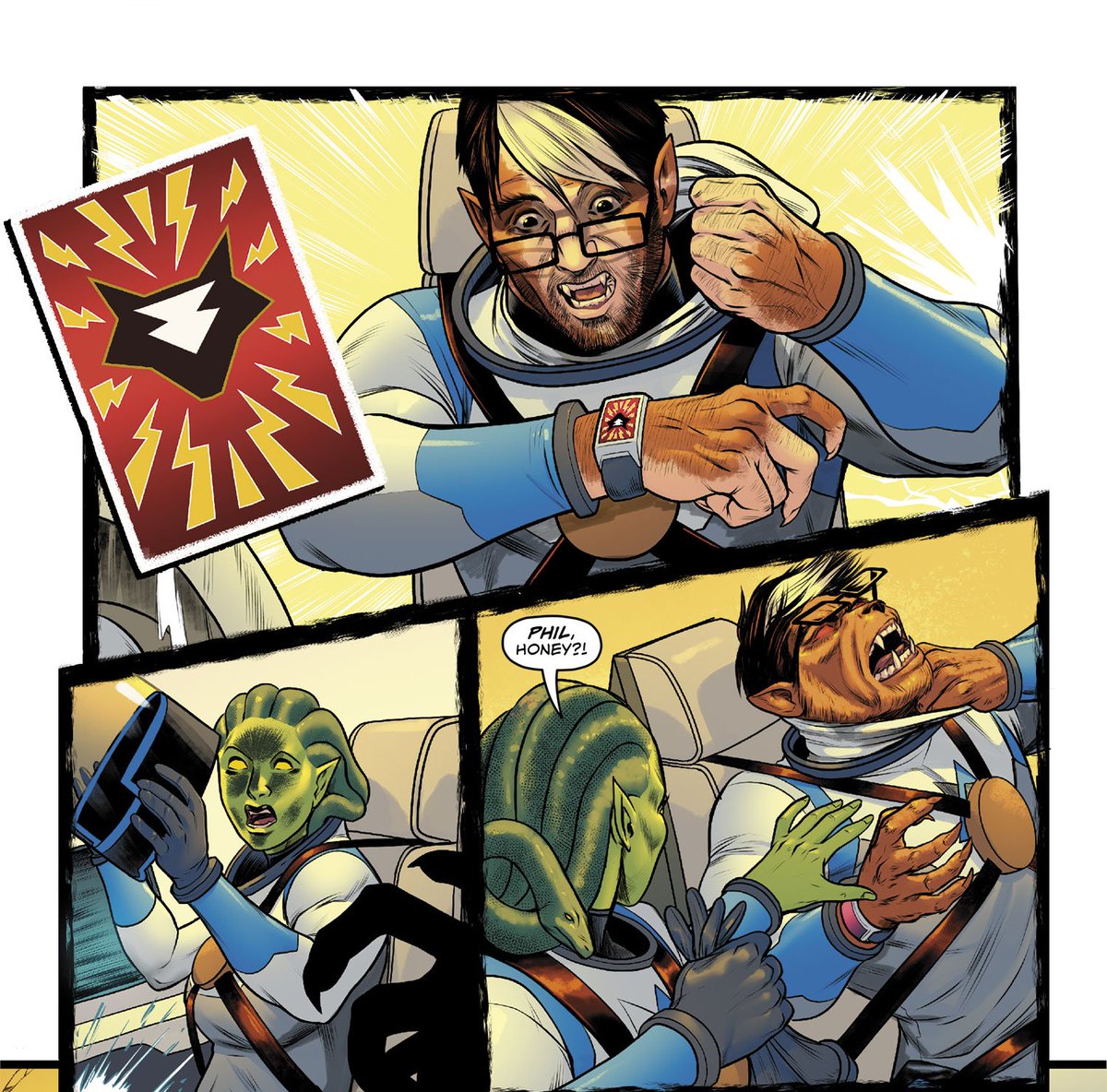 A little #comics process stuff for #werewolfwednesday &amp; #ncbd...

From script to final panels from The Family Graves: Spell of the Space Witches. #comicart #indiecomics 

Read preview pages &amp; order your copy on #Kickstarter now: bit.ly/4seILLS