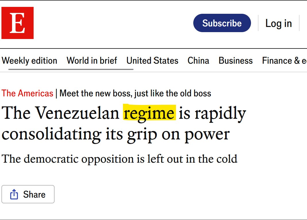 When media use the word "regime," it just means "government we don't like."