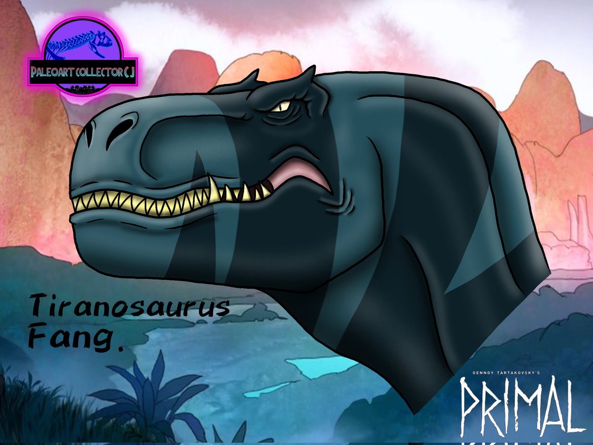 CPaleoart's tweet photo. A little drawing of Fang and Red's faces, I hope you like them. 

#Primal #primalfang #Genndytartakovsky #Fang #Red #fanart #Fanarts #drawing #dinosaurs #dinosaurking #dinosaur #tiranosaurus #TRex #spear #dibujo https://t.co/bCe6Tx2nQa