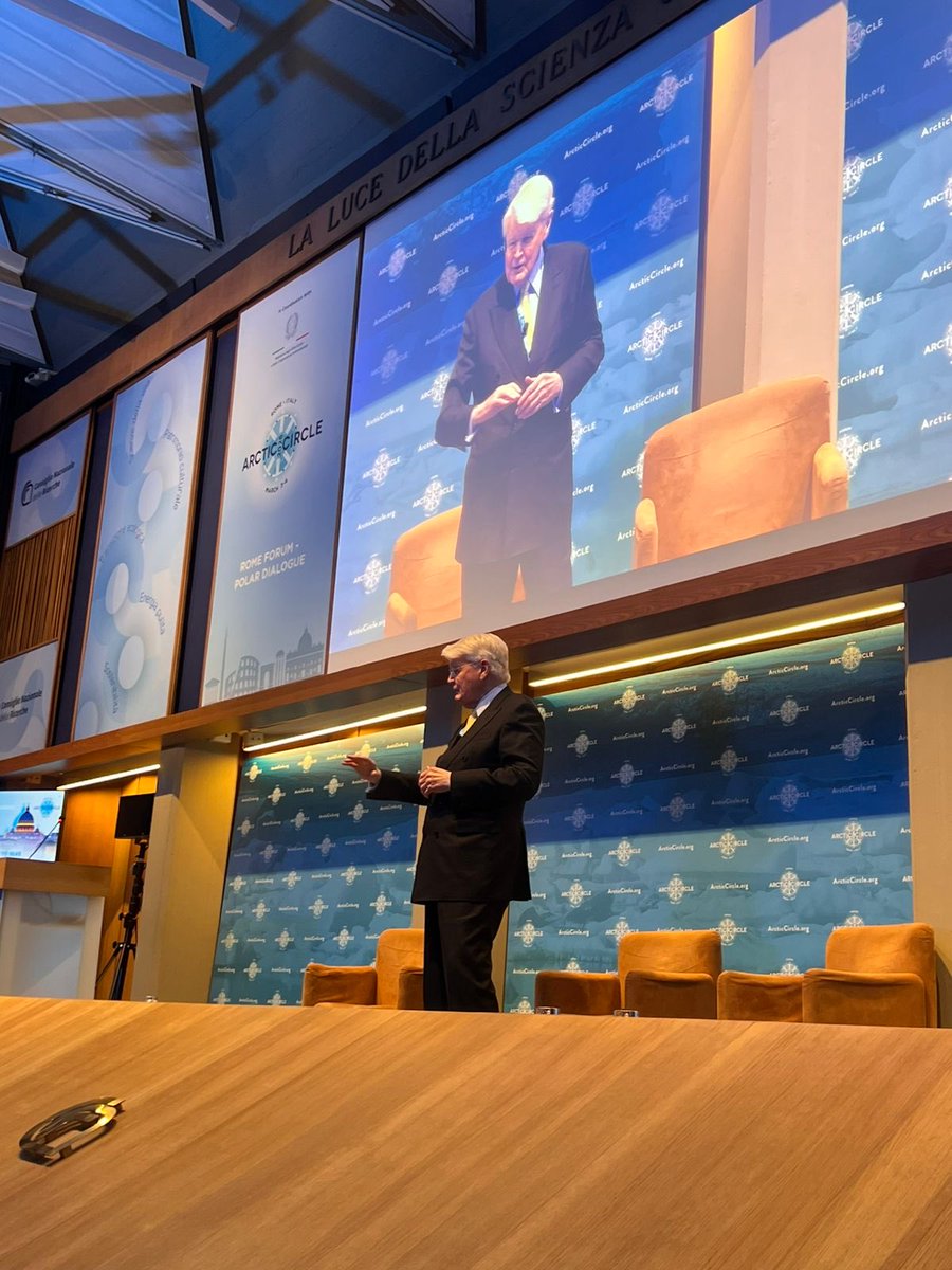 ORGrimsson's tweet photo. Delivering the closing speech at @_Arctic_Circle #RomeForum. Listing many historic firsts during discussions and sessions. Outlining the next endeavours. The journey continues. Open and democratic platform on the #Arctic and the #Poles. https://t.co/BjP2xhefNm