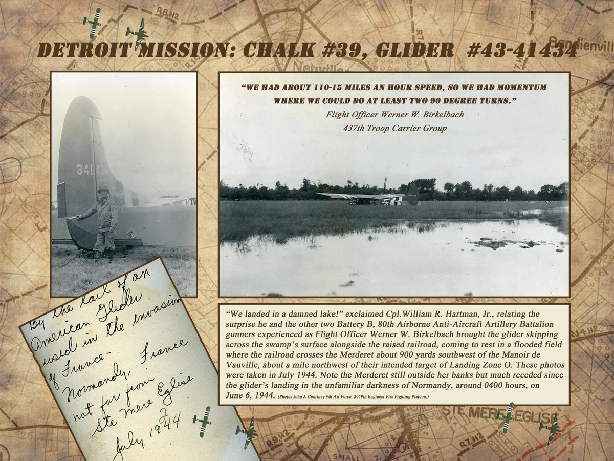 GregoryFWithrow's tweet photo. New discovery of Detroit Mission Waco CG-4A glider landing site photos!!! I constructed these posters via the my earlier research and  the photos. https://t.co/LIHSMBvVpq