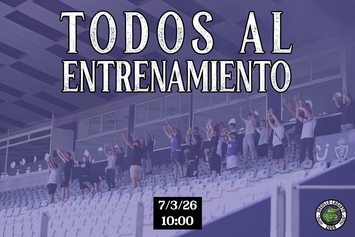 Este sábado convocamos a toda la afición a las 10:00 en el estadio para alentar a nuestros jugadores en el último entrenamiento antes del derbi.