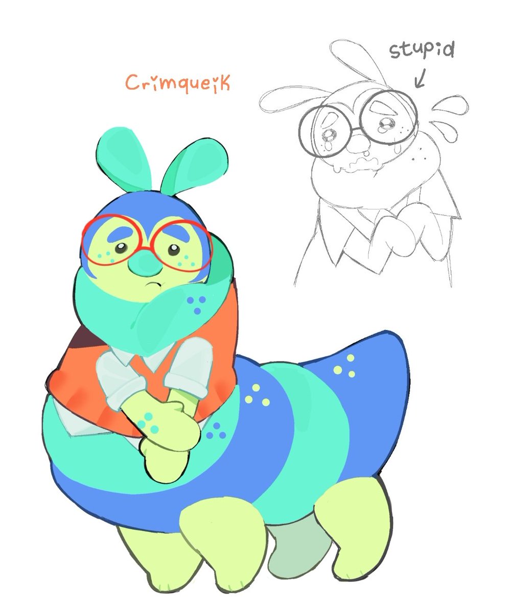Crimqueik's tweet photo. Stupid Caterpillar 
#dandysworld https://t.co/hKe99vslHE