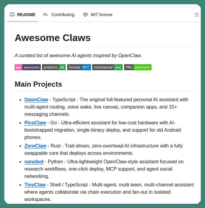 List of agents for OpenClaw https://t.co/HxBLyqm0Kv