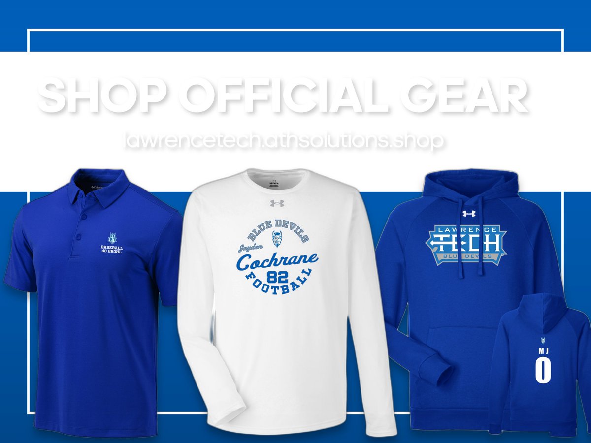 LTUAthletics's tweet photo. 🛍️💙 REP YOUR BLUE DEVILS 💙🛍️

The official NIL Shop for Lawrence Technological University Athletics is now live!

Now’s your chance to support your favorite Blue Devil student-athletes by purchasing personalized merch straight from their individual shops. Every purchase helps support the athlete directly — making it more than just gear, it’s impact.

🔥 Custom player merchandise
🔥 Officially licensed apparel
🔥 Direct support for LTU student-athletes
Check out the new NIL Shop today and show some love to your favorite Blue Devils!

⛓️ Lawrence Technological University Shop | Collection

#GoBlueDevils #LTUAthletics #NILShop #SupportStudentAthletes