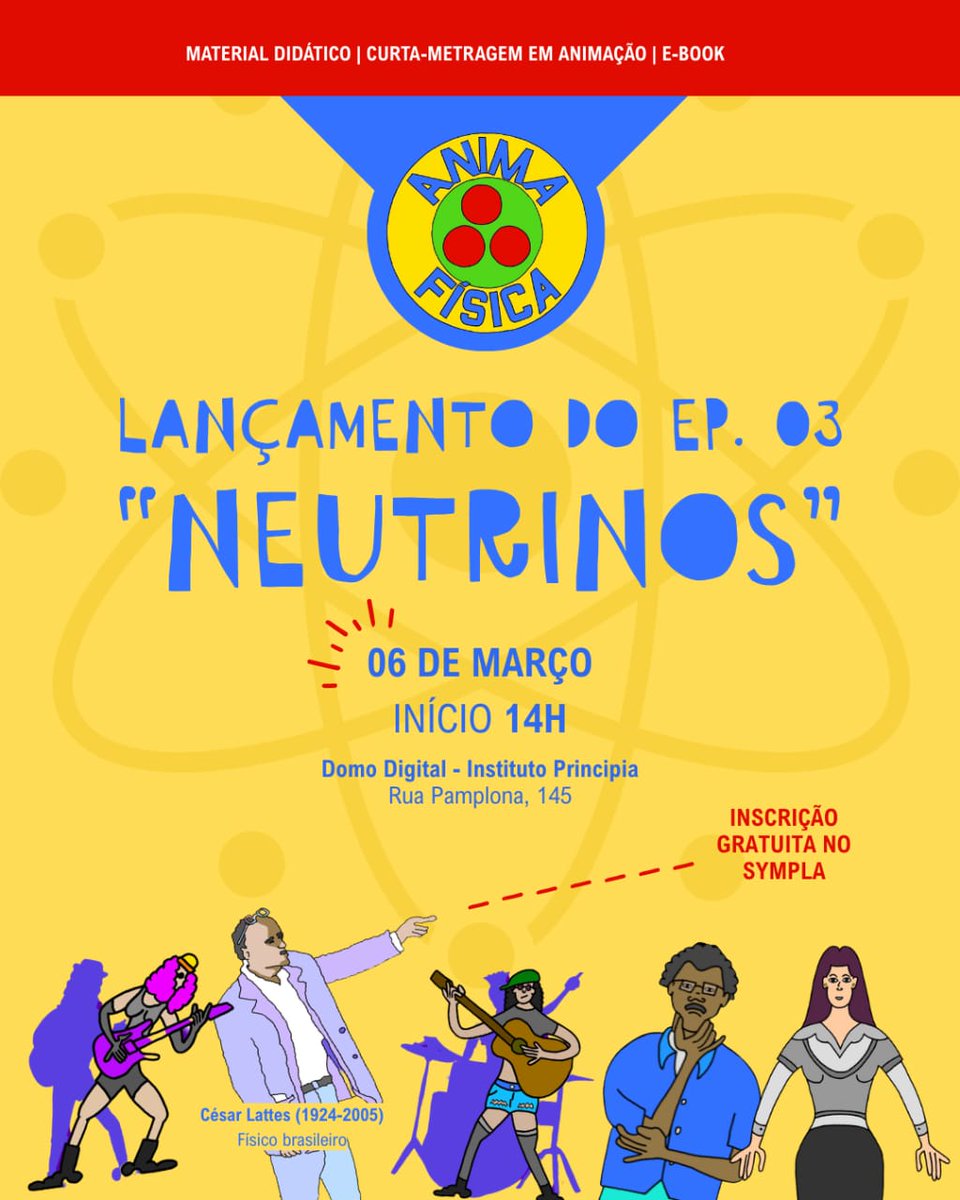 AnimaFisica's tweet photo. O lançamento de “Neutrinos” é a oportunidade perfeita para conhecer o espaço, se divertir, aprender e se inspirar com a ciência. Vem com a gente!
Lançamento do Episódio 03 – “Neutrinos”  

#casarãohistórico #pertodapaulista #oquefazeremsp #sampadicas #ensinodefisica #fisicaem https://t.co/N6vIh4SOTK