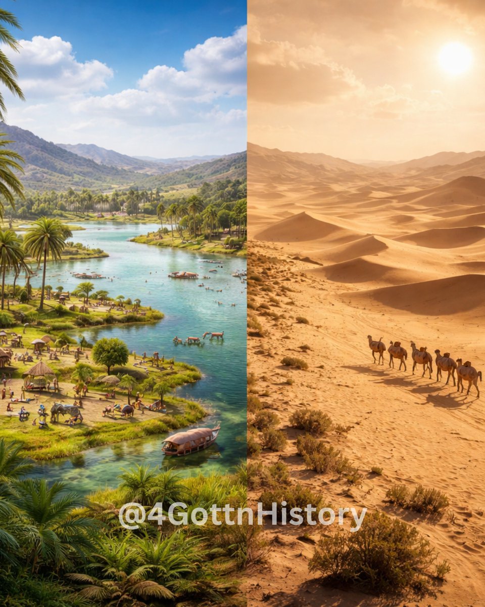 Could evidence of a lost civilization be hiding under the sand. 
The Sahara Desert used to be green.

Satellite scans have show ancient rivers buried under miles of sand.

There were lakes, wildlife, and human settlements where today there is nothing.