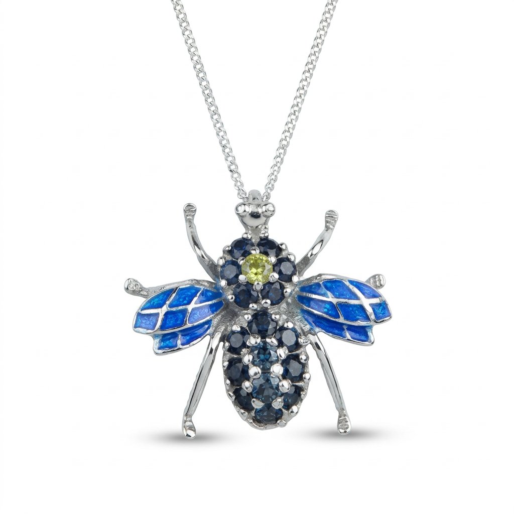 Evgad1's tweet photo. Delicate detail: Natural canary yellow Diamond &amp; sapphire beetle pendant on 925 Sterling Silver — lemon/canary yellow diamond + 17 blue sapphires. Pendant 22x23mm on 18" chain. Certificate included. Buy now: https://t.co/gLtk5pmwV2 #EVGAD #Diamond #Sapphire #beetlependant https://t.co/al9ZdAg2eR