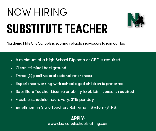 dedicated_ss's tweet photo. Take your next step and become a Substitute Teacher with Nordonia Schools. It’s a flexible, rewarding way to support students and gain valuable experience in education. A minimum of a High School Diploma is requited to get started today: https://t.co/rNmwyMm62v https://t.co/HePwhchs4u