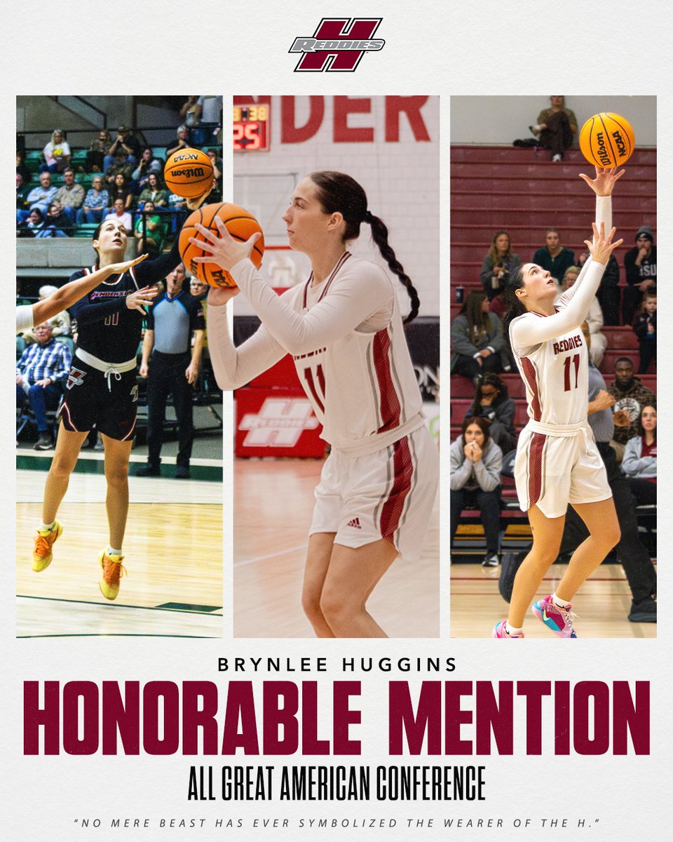 ReddiesWBB's tweet photo. 𝘽𝙪𝙘𝙠𝙚𝙩𝙨. 𝘽𝙤𝙖𝙧𝙙𝙨. 𝘽𝙡𝙤𝙘𝙠𝙨.

Brynlee Huggins earned an All-GAC Honorable Mention after averaging 12.9 PPG, leading the team with 19 blocks, and knocking down a GAC-best 59 threes this season.

#NoMereBeast https://t.co/WQCD5ZylJW