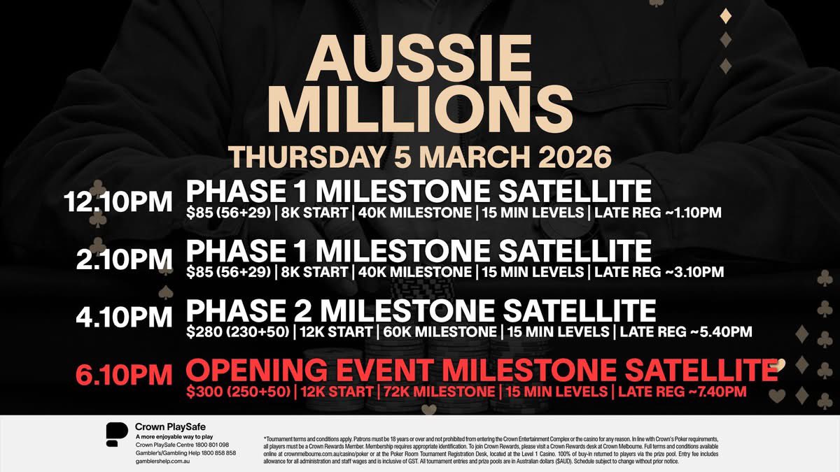 Aussie Millions tweet media