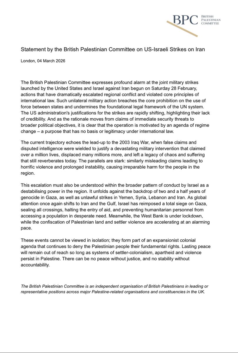 British Palestinian Committee tweet media