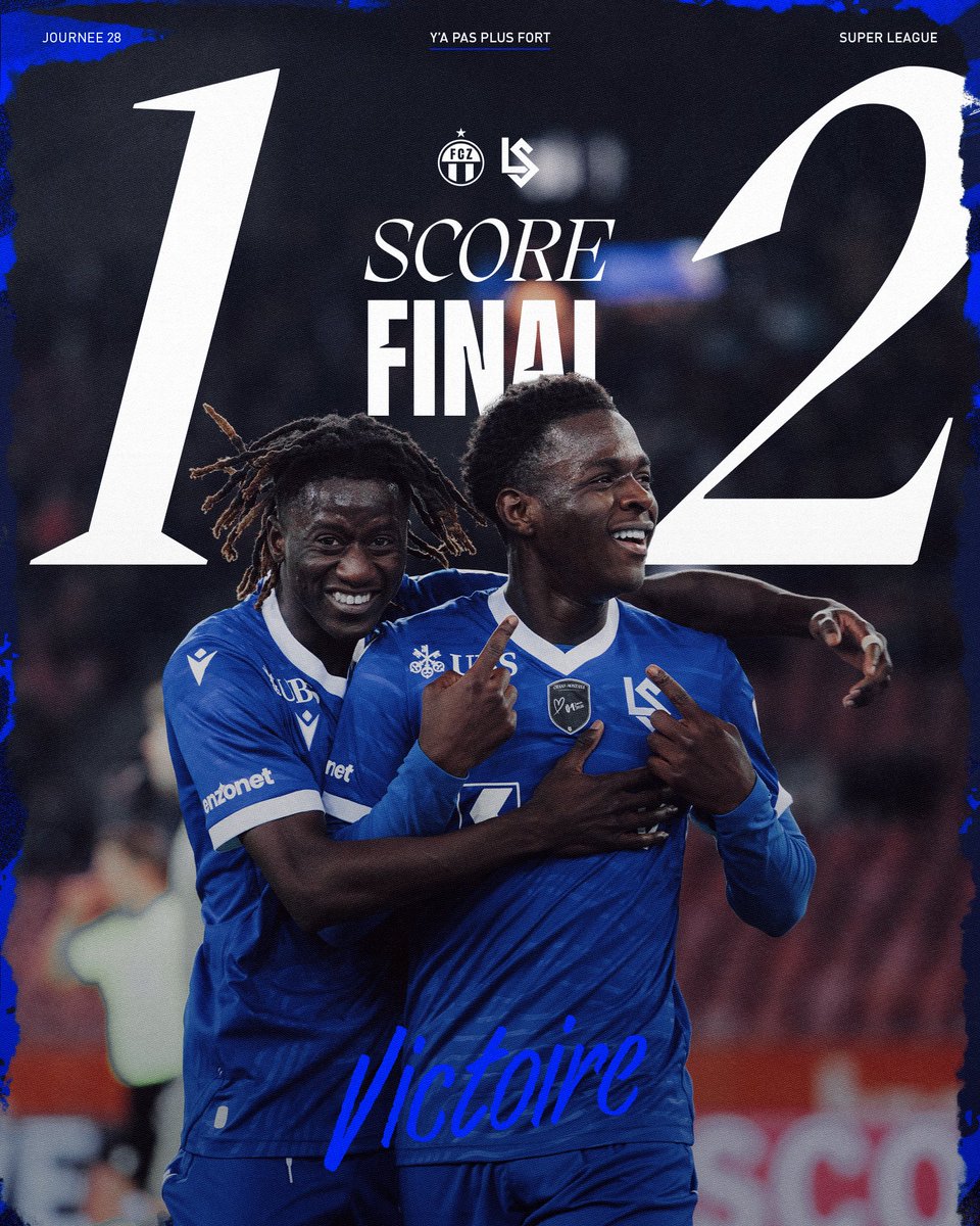 lausanne_sport's tweet photo. 𝗬 𝗔 𝗣𝗔𝗦 𝗣𝗟𝗨𝗦 𝗙𝗢𝗥𝗧 🔵⚪️

Le FC Lausanne-Sport renoue avec la victoire en s’imposant avec la manière sur la pelouse du FC Zürich ✅

🔜 Retour au Letzigrund dimanche, cette fois face à GC.

#allezlausanne #yapasplusfort https://t.co/F85EdaqPBf