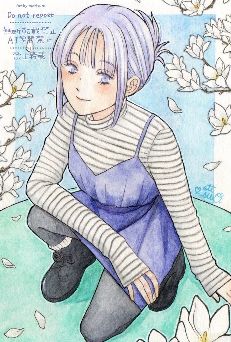 「白木蓮 (透明水彩)」|めっつぉのイラスト