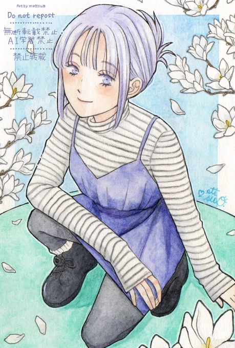 白木蓮 (透明水彩)
