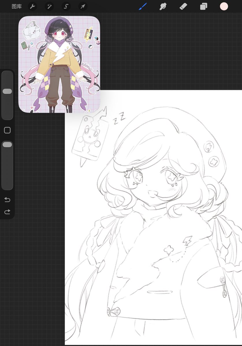 quick doodle of my Pokémon trainer oc in her winter outfit before spring comes ⚡️❄️🧣