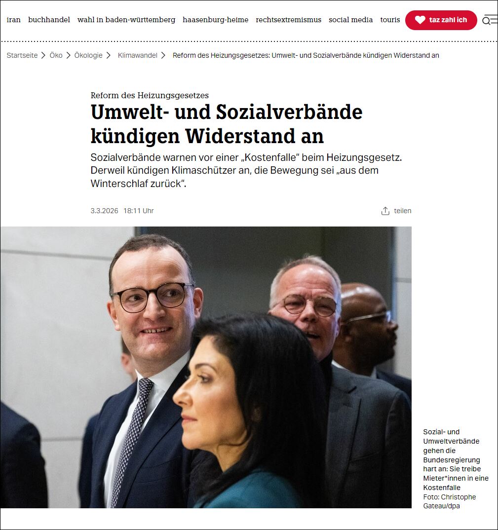 Kl_Stone's tweet image. Umwelt- &amp;amp; Sozialverbände, Initiativen wie #FridaysForFuture oder der #ParitätischeGesamtverband haben Widerstand gegen Katharina #Reiches Heizungspläne angekündigt.

Kritisiert wird, dass der bisherige Entwurf die Chancen auf eine Erreichung der...  

1/15
taz.de/Reform-des-Hei…